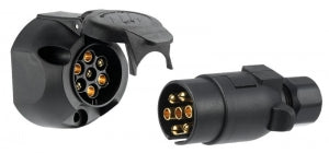 Römork fiş+prizi. Siyah abs, 7 soketli, 12V