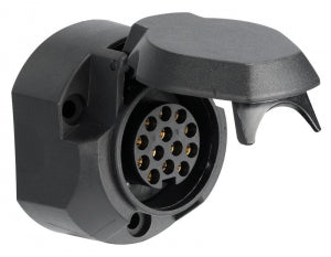 Römork için priz. Siyah ABS. 13 soketli. 12 V.