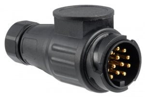Römork için fiş. Siyah ABS. 13 soketli. 12 V.